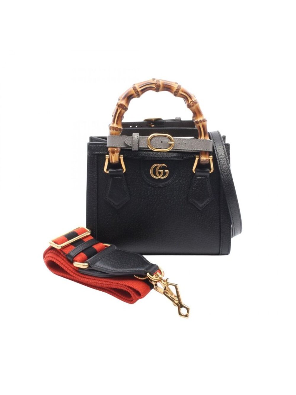 Gucci Tote Diana Mini Bamboo 2-Way Black Leather Small